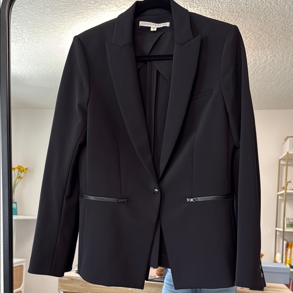 Veronica Beard Black Scuba Blazer